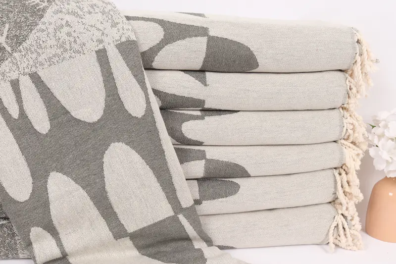 Personalized Gifts, Monogram Blanket, Family Gift, Turkish Blanket Throw, Turkish Bedcover, 100x80 Cotton Turtle Design Towel, Woven Throw Blanket - 2