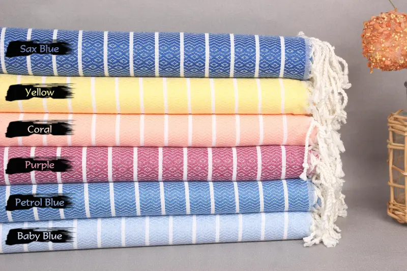 Turkish Towel Monogram, Peshtemal Towel, 70x40 Cotton Striped Towel, Cotton towel, Beach Towel Personalized, Bridesmaid Gift, Best Friend Gift Ideas - 2