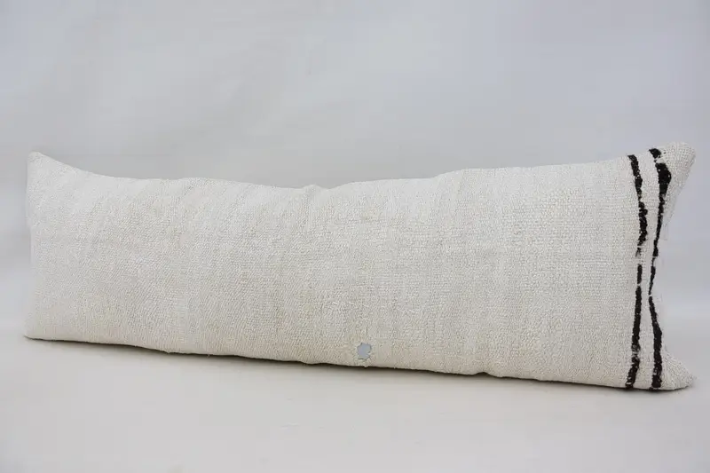 Kilim Pillow Cover, Chair Cushion Case, Traditional Pillow, 16x48 White Cushion Cover, Turkish Kilim Pillow, Antique Pillows, Pillow Cover - 5