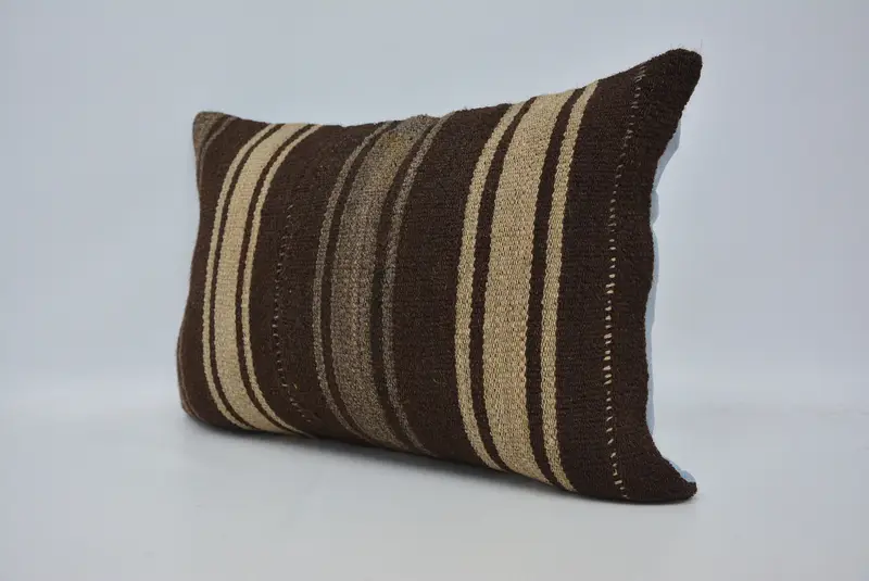 Nomadic Pillow Case, Pillow, Antique Pillows, Boho Pillow, Turkish Pillow, Accent Pillow, Lounge Throw Pillow, 16x24 Brown Pillow Case - 4
