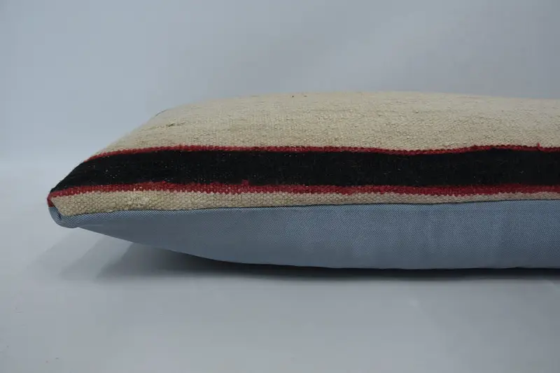 Throw Kilim Pillow, Comfy Throw Pillow Case, Patio Cushion, Home Decor Pillow, Pillow Sham, Pillow for Couch, 16x48 Beige Cushion Case - 5