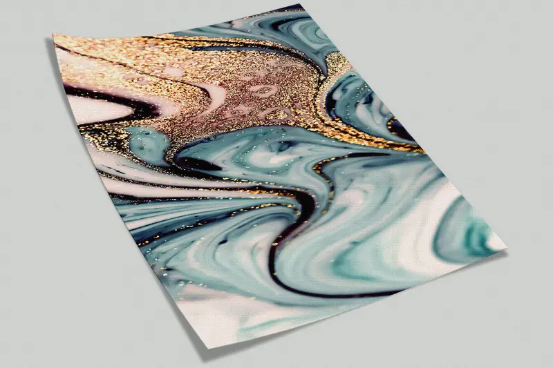 Blue And Gold Marble, Gold Marble Wall Poster, Shimmery Wall Paper, Contemporary Wall Painting, Blue Marble Wallpaper, - 8