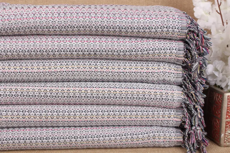 Beach Towel Light Gray Organic Cotton, 40x71 Inches