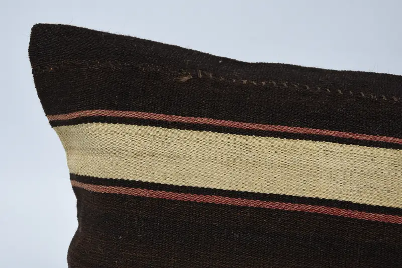 Boho Pillow Sham Cover, 12x48 Brown Cushion Case, Antique Pillows, Pillow, Outdoor Cushion Case, Handmade Kilim Cushion, Accent Pillow Sham - 2