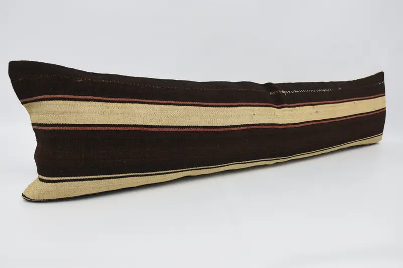 Boho Pillow Sham Cover, 12x48 Brown Cushion Case, Antique Pillows, Pillow, Outdoor Cushion Case, Handmade Kilim Cushion, Accent Pillow Sham - 3