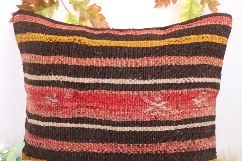 Retro Pillow Sham, Antique Pillows, Cushion Cover, Throw Kilim Pillow, 18x18 Red Pillow Cover, Interior Designer Pillow, Square Throw Cushion Case - 5