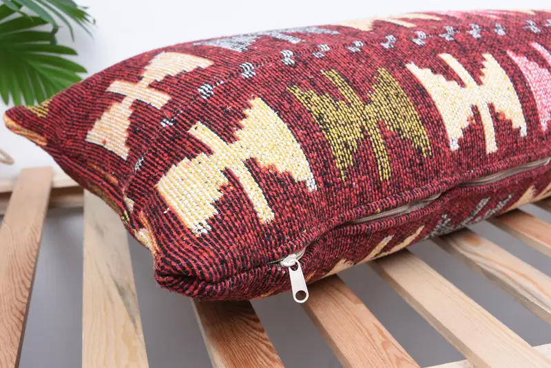 Pillow Cover, Boho Pillow Sham Cover, Nomadic Pillow Case, 16x36 Red Pillow Cover, Vintage Kilim Pillow, Interior Designer Pillow - 6