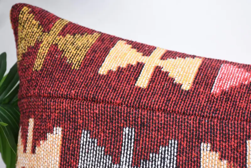 Pillow Cover, Boho Pillow Sham Cover, Nomadic Pillow Case, 16x36 Red Pillow Cover, Vintage Kilim Pillow, Interior Designer Pillow - 2