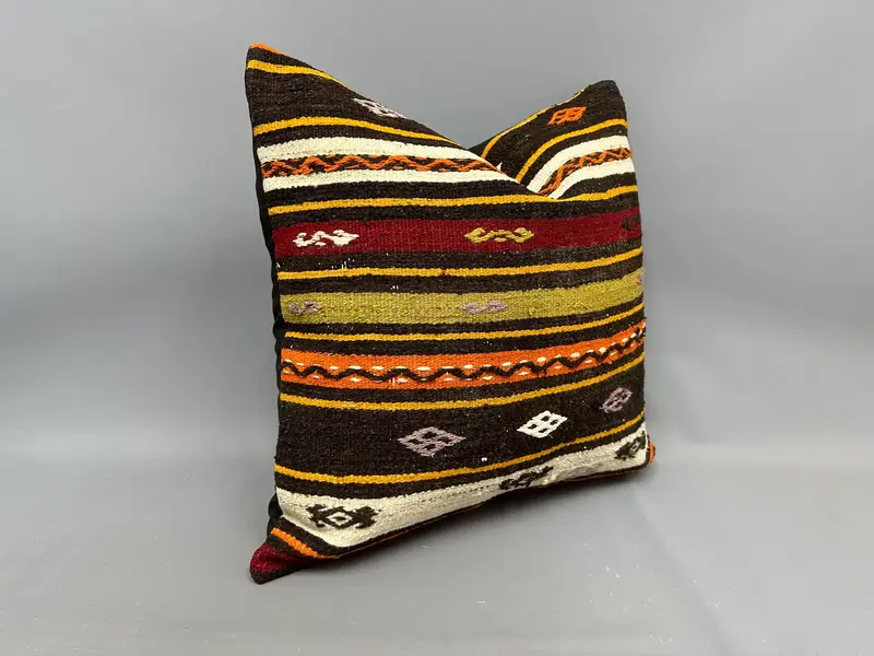 Turkish Rugs Cushion Case, Pillow, 24x24 White Cushion Case, Pastel Cushion Cover, Patio Pillow Cover, Boho Pillow, Kilim Pillow Cover, Gift Pillow - 2