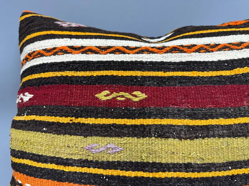 Turkish Rugs Cushion Case, Pillow, 24x24 White Cushion Case, Pastel Cushion Cover, Patio Pillow Cover, Boho Pillow, Kilim Pillow Cover, Gift Pillow - 5