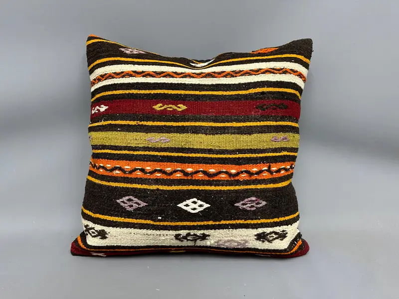 Turkish Rugs Cushion Case, Pillow, 24x24 White Cushion Case, Pastel Cushion Cover, Patio Pillow Cover, Boho Pillow, Kilim Pillow Cover, Gift Pillow - 4
