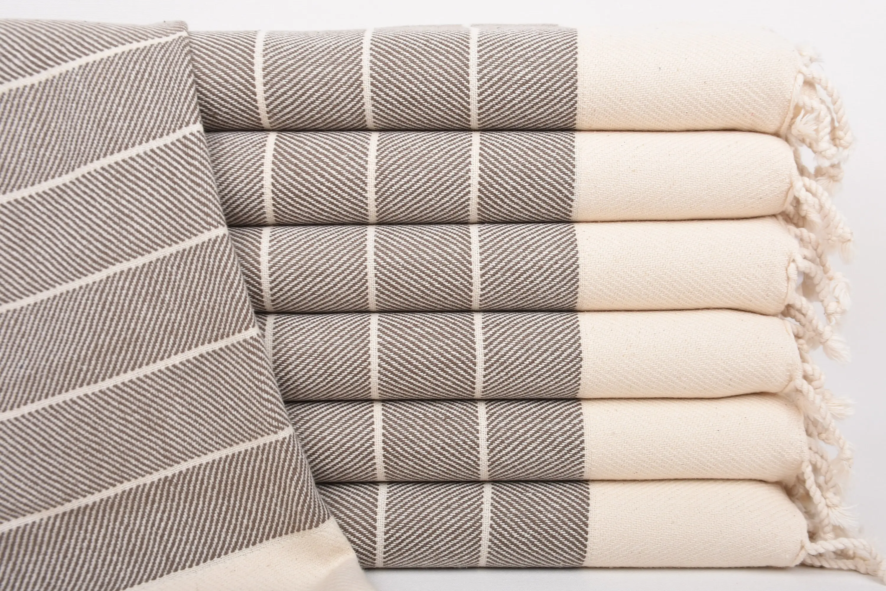 Home Decor Towel, 36x16 Brown Striped Dish Towel, Kitchen & Tea Towel - 1