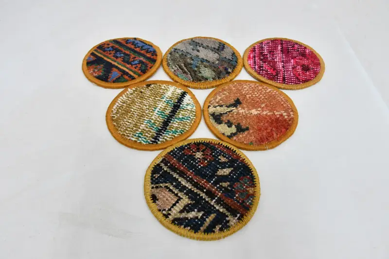 ボヘミアンラウンドコースター、オレンジとブロンズのコースター