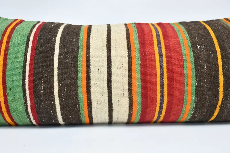 Natural Cushion Cover, 16x48 Brown Cushion, Gift Pillow, Turkish Kilim Pillow, Cushion, Kilim Cushion Sham, Retro Throw Cushion Cover - 2