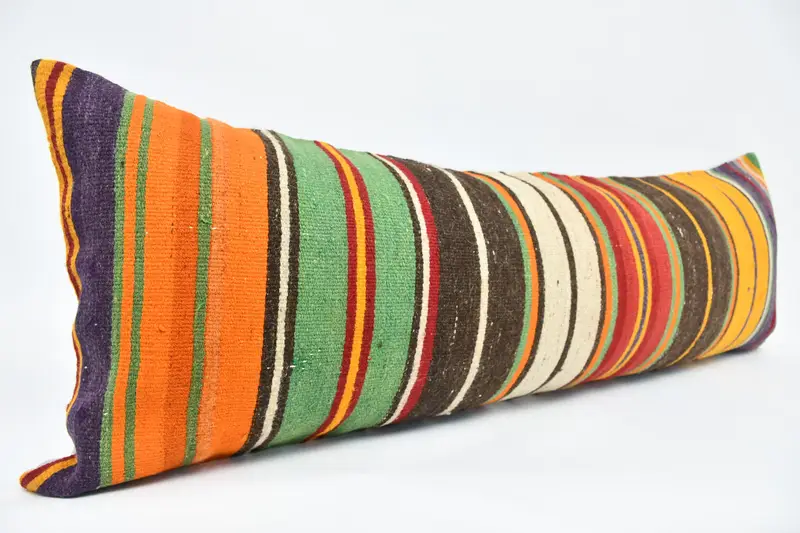 Natural Cushion Cover, 16x48 Brown Cushion, Gift Pillow, Turkish Kilim Pillow, Cushion, Kilim Cushion Sham, Retro Throw Cushion Cover - 3