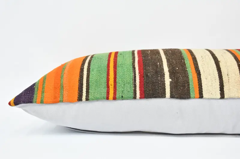 Natural Cushion Cover, 16x48 Brown Cushion, Gift Pillow, Turkish Kilim Pillow, Cushion, Kilim Cushion Sham, Retro Throw Cushion Cover - 5
