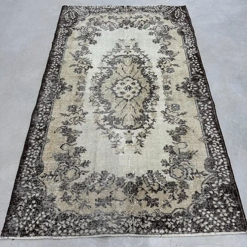 Zarif Bej Halı, 4,2x7,1 ft Sağlam Konfor