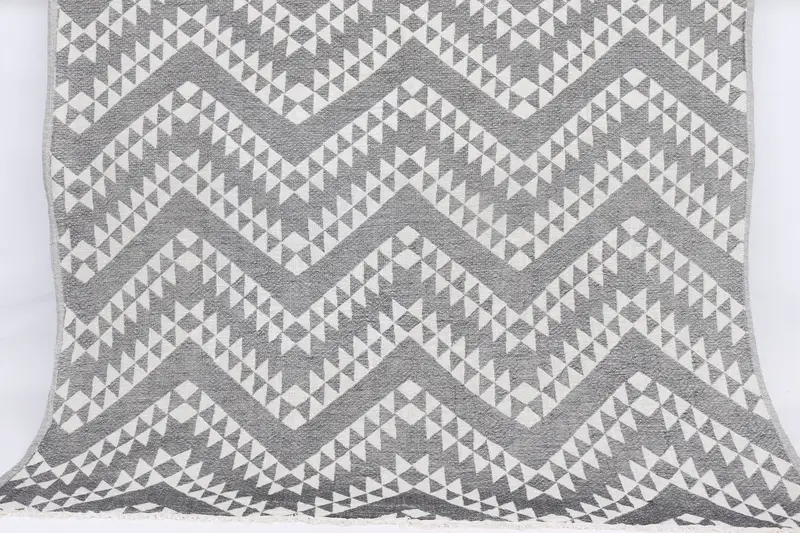 Personalized Turkish Towel Beach Cotton, Geometric Pattern, Black, 40x71 Inches