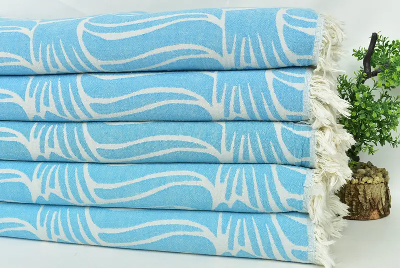 Boho Throw Blankets, Large Beach Towel Personalized, 70x60 Cotton Fish Design Towel, Custom Wedding Gifts, Bridal Shower Gift, Home Decor Gifts - 5