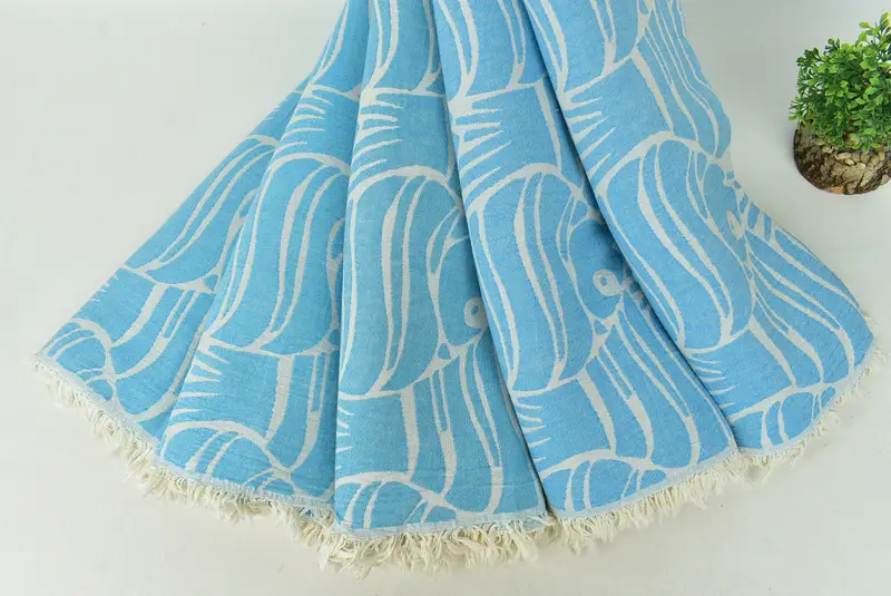 Boho Throw Blankets, Large Beach Towel Personalized, 70x60 Cotton Fish Design Towel, Custom Wedding Gifts, Bridal Shower Gift, Home Decor Gifts - 6