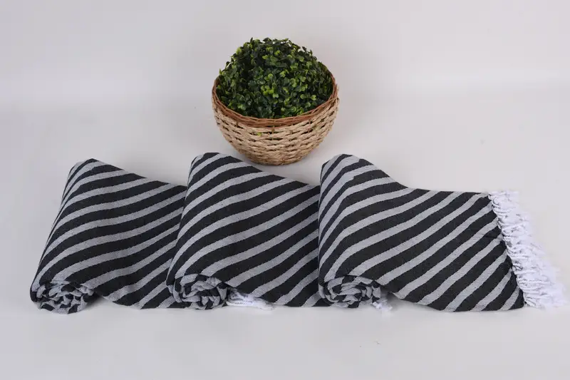 Housewarming Gift, Home Decor Gifts, Merry Christmas Gifts, Gifts For Him, Pool Towels, Turkish beach towel with fringe, 70x40 Cotton Striped Towel - 8