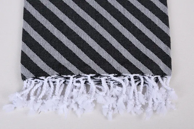 Housewarming Gift, Home Decor Gifts, Merry Christmas Gifts, Gifts For Him, Pool Towels, Turkish beach towel with fringe, 70x40 Cotton Striped Towel - 3