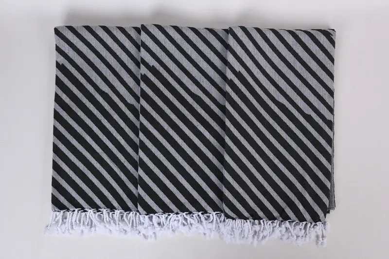 Housewarming Gift, Home Decor Gifts, Merry Christmas Gifts, Gifts For Him, Pool Towels, Turkish beach towel with fringe, 70x40 Cotton Striped Towel - 7