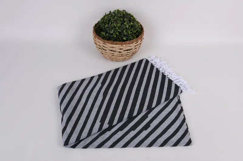 Housewarming Gift, Home Decor Gifts, Merry Christmas Gifts, Gifts For Him, Pool Towels, Turkish beach towel with fringe, 70x40 Cotton Striped Towel - 4