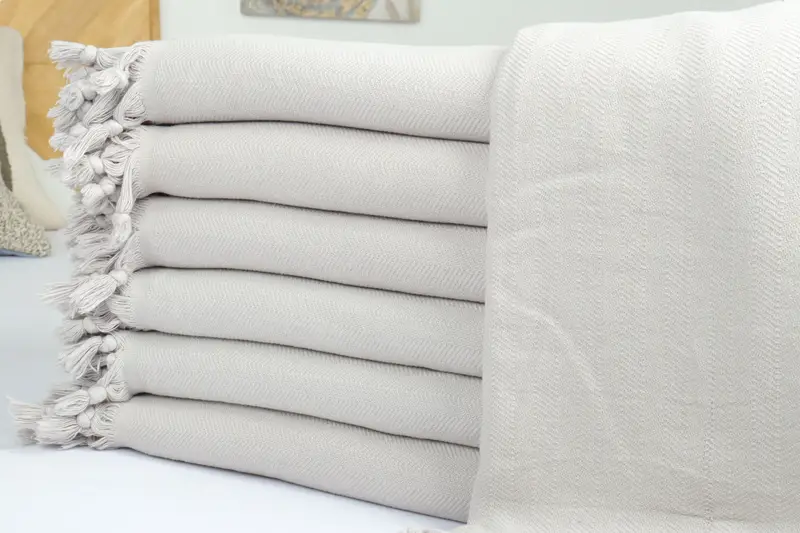 88x70 Cotton Stonewashed Chevron Towel, Turkish Cotton Blanket, Woven Throw Blanket, Wedding Gift Ideas, Throw Blanket, Personalized Gifts - 2