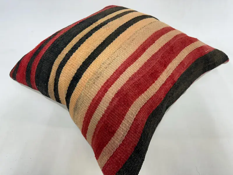 Pillow for Sofa, Pillow for Couch, Office Chair Cushion Cover, Cushion, 20x20 Beige Pillow Case, Handmade Kilim Cushion - 6