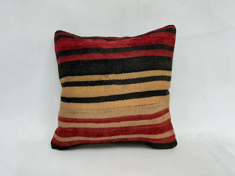 Pillow for Sofa, Pillow for Couch, Office Chair Cushion Cover, Cushion, 20x20 Beige Pillow Case, Handmade Kilim Cushion - 1