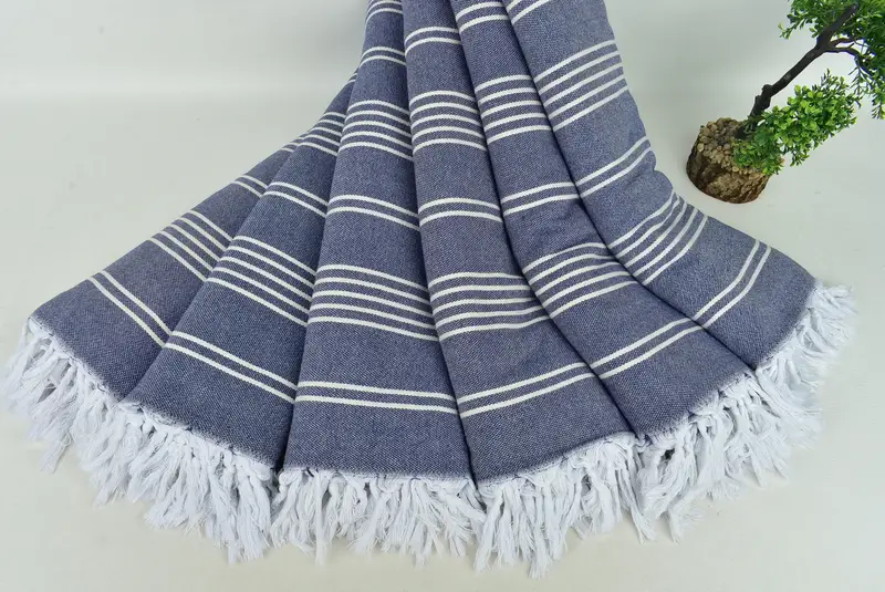 Custom Blanket, Woven Blanket, Shower Curtain, 96x70 Cotton Striped Towel, Housewarming Gift, Halloween Gifts, Bachelorette Party Gifts For Bride - 4