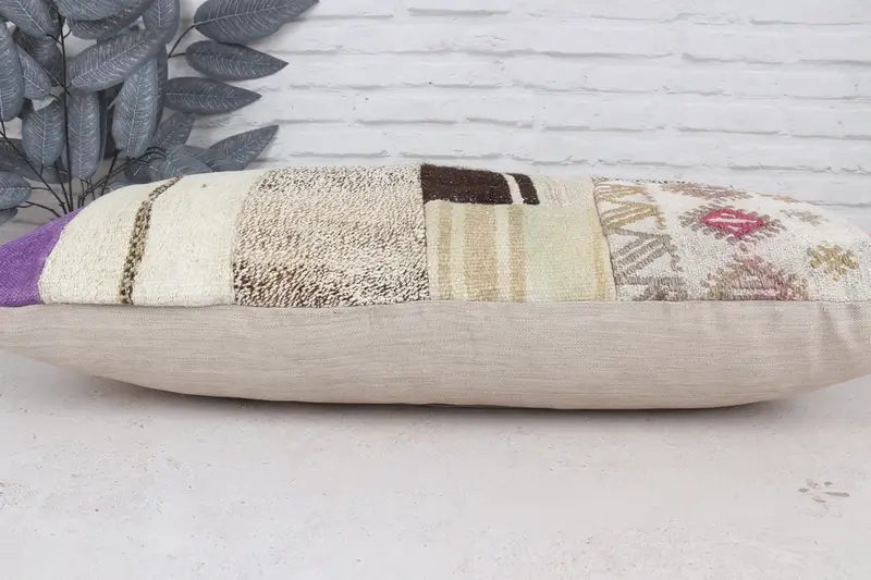 16x36 White Pillow, Handmade Throw Cushion, Vintage Pillow, Garden Cushion Cover, Vintage Kilim Throw Pillow, Pillow Sham, Antique Pillows - 5