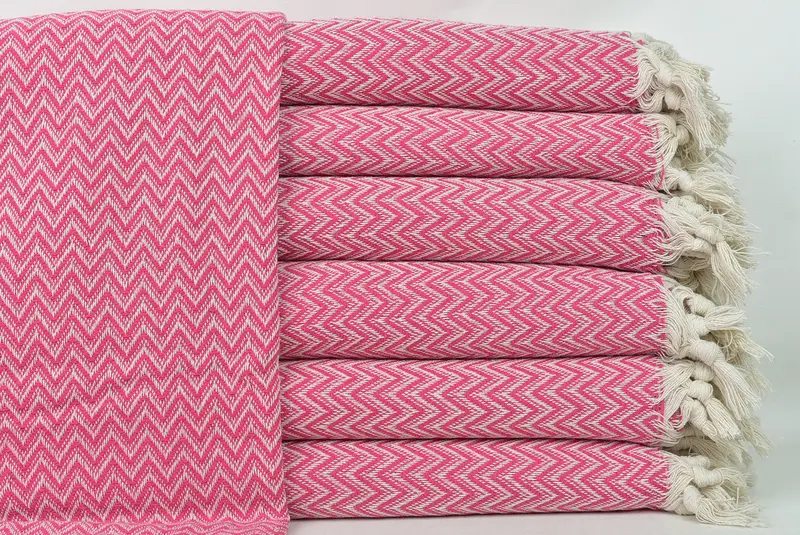 Personalized Gifts, Wedding Favors, Bachelor Gifts, Organic Beach Blanket, Oversized Beach Towel, 76x64 Cotton Zig zag Towel, Housewarming Gift - 1