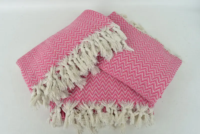 Personalized Gifts, Wedding Favors, Bachelor Gifts, Organic Beach Blanket, Oversized Beach Towel, 76x64 Cotton Zig zag Towel, Housewarming Gift - 6