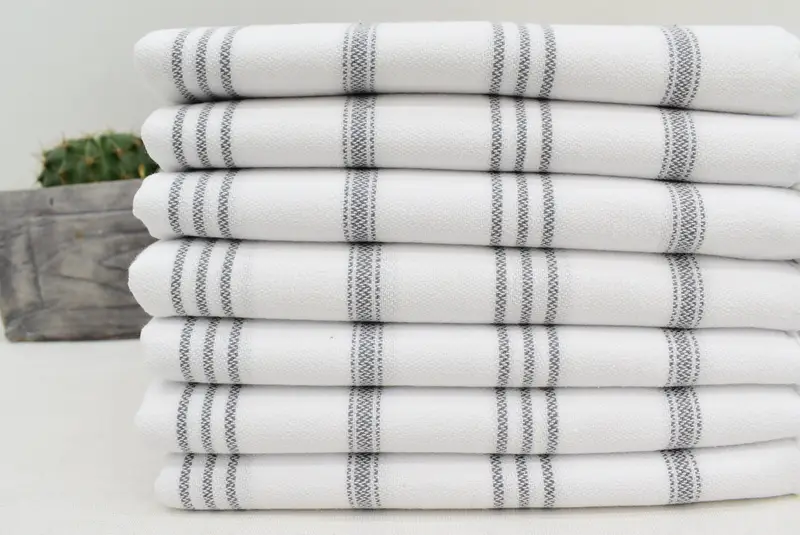 Küçük banyo havlu, özel isim havlu, gelin partisi hediyeleri, ev dekor hediyeleri, özel el havlu, 40x24 pamuklu çizgili havlu, kişiselleştirilmiş bulaşık havlu - 2