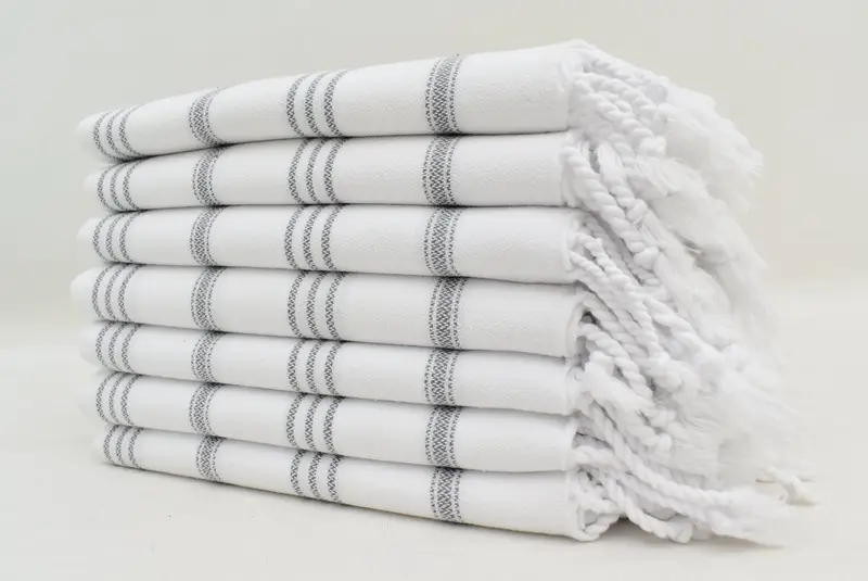 Küçük banyo havlu, özel isim havlu, gelin partisi hediyeleri, ev dekor hediyeleri, özel el havlu, 40x24 pamuklu çizgili havlu, kişiselleştirilmiş bulaşık havlu - 4