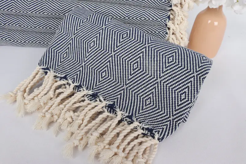 Best Friend Gift, Embroidered Towel, Turkish Towel Set, Monogrammed Turkish Towel, 74x40 Cotton Diamond Towel, Engagement Gift, Beach towel - 4