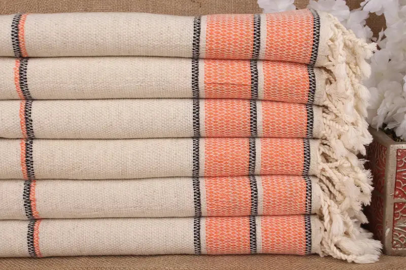 Orange Linen Towel Personalized Bridesmaid Gift, 36x71 Inches