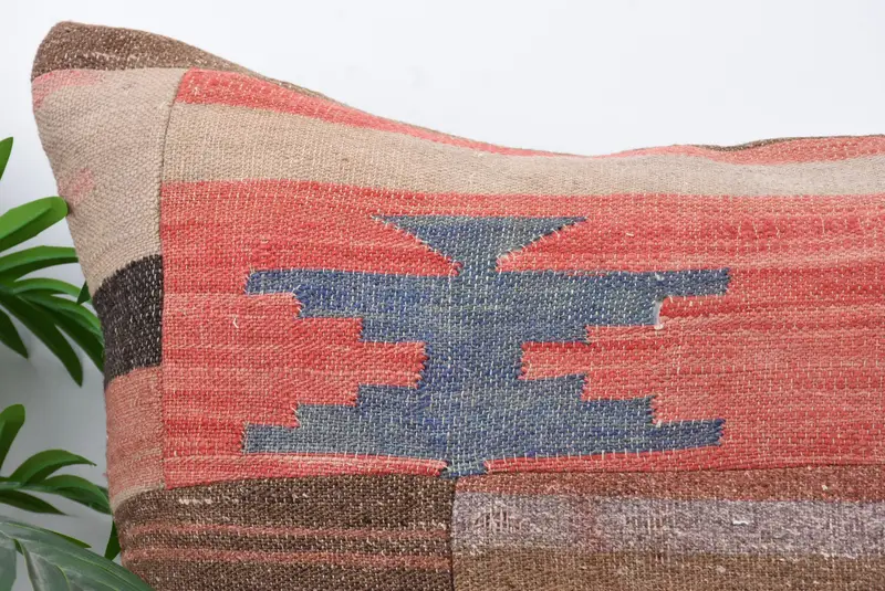 Kilim Cushion Sham, Oriental Cushion Case, Turkish Kilim Pillow, Gift Pillow, 28x28 Red Pillow Cover, Indoor Cushion Cover, Cushion Case - 2