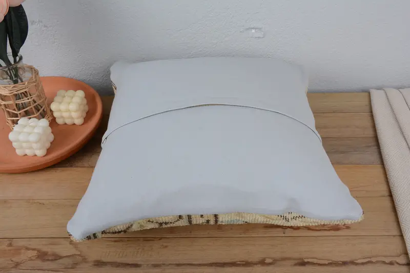 18x18 Beige Pillow, Aesthetic Cushion Case, Cushion, Turkish Kilim Pillow, Kilim Pillow, Turkish Pillow, Ethnic Pillow - 6