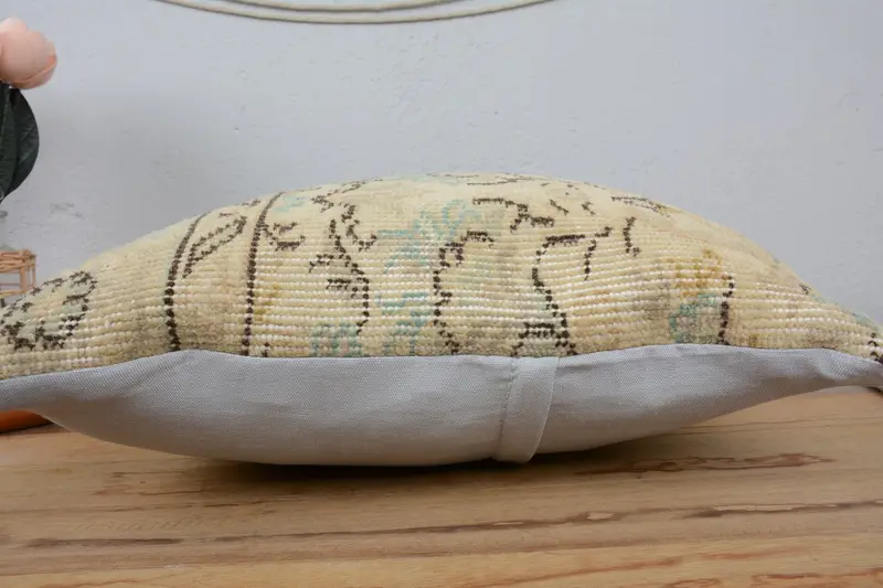 18x18 Beige Pillow, Aesthetic Cushion Case, Cushion, Turkish Kilim Pillow, Kilim Pillow, Turkish Pillow, Ethnic Pillow - 5