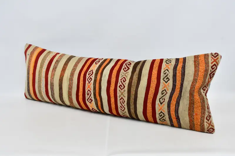 Vintage Pillow, 16x48 Red Cushion Cover, Turkish Kilim Pillow, Armchair Cushion Case, Authentic Pillow Cover, Turkish Pillow, Cushion - 4