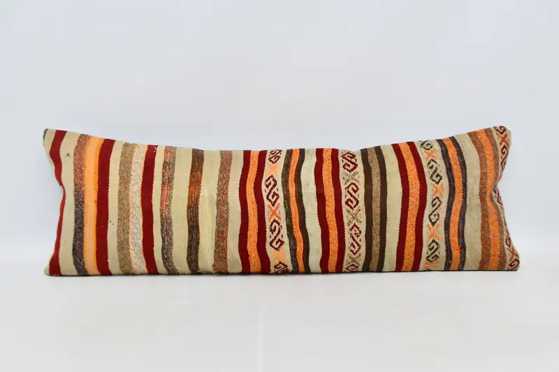 Vintage Pillow, 16x48 Red Cushion Cover, Turkish Kilim Pillow, Armchair Cushion Case, Authentic Pillow Cover, Turkish Pillow, Cushion - 1