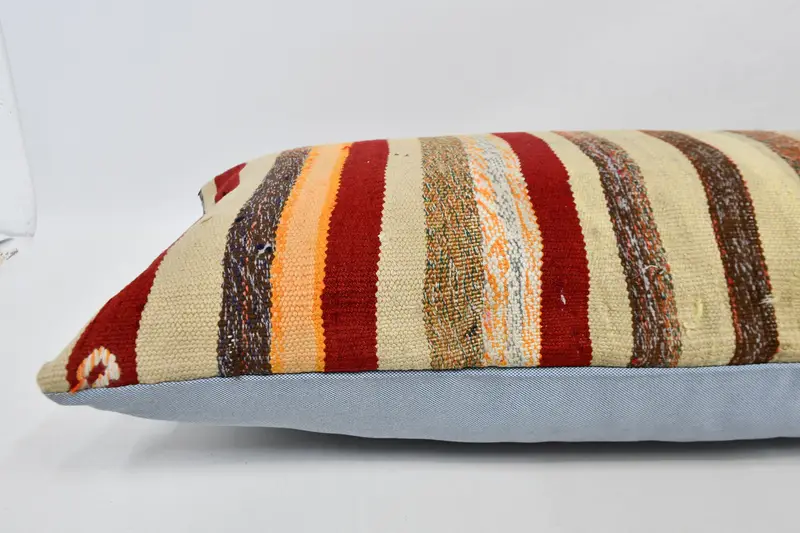 Vintage Pillow, 16x48 Red Cushion Cover, Turkish Kilim Pillow, Armchair Cushion Case, Authentic Pillow Cover, Turkish Pillow, Cushion - 6