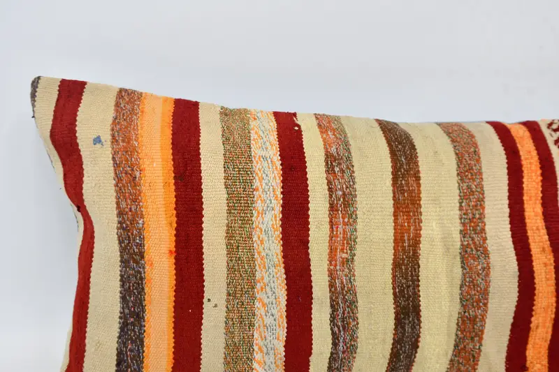 Vintage Pillow, 16x48 Red Cushion Cover, Turkish Kilim Pillow, Armchair Cushion Case, Authentic Pillow Cover, Turkish Pillow, Cushion - 2
