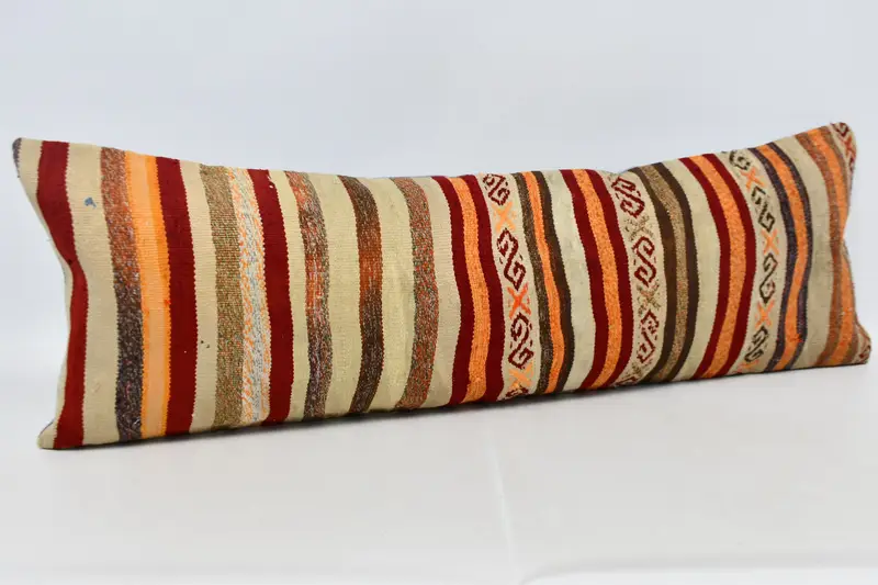 Vintage Pillow, 16x48 Red Cushion Cover, Turkish Kilim Pillow, Armchair Cushion Case, Authentic Pillow Cover, Turkish Pillow, Cushion - 3
