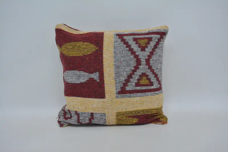 Interior Designer Pillow, Gift Pillow, 16x16 Yellow Pillow Sham, Authentic Cushion Cover, Tribal Pillow Sham, Cushion Cover, Throw Kilim Pillow - 1