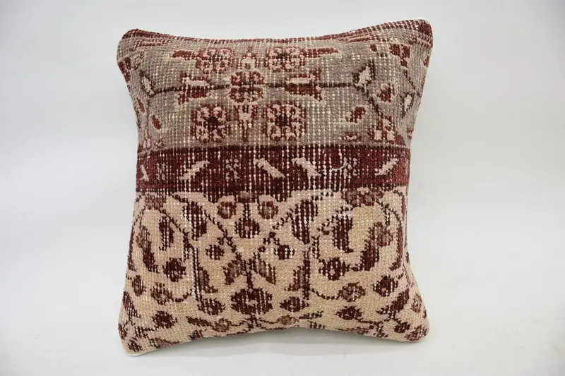 Kilim Pillow, 14x14 Beige Cushion Case, Cushion Cover, Ethnical Kilim Rug Pillow, Antique Pillows, Ethnic Pillow Cover Cushion - 4