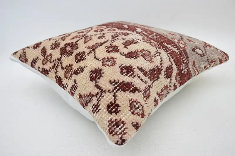 Kilim Pillow, 14x14 Beige Cushion Case, Cushion Cover, Ethnical Kilim Rug Pillow, Antique Pillows, Ethnic Pillow Cover Cushion - 6